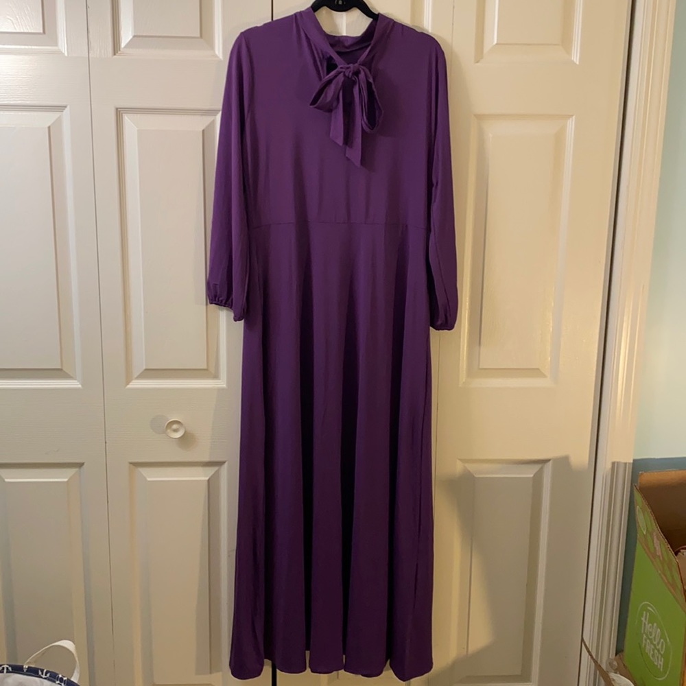 2xl purple long sleeve dress